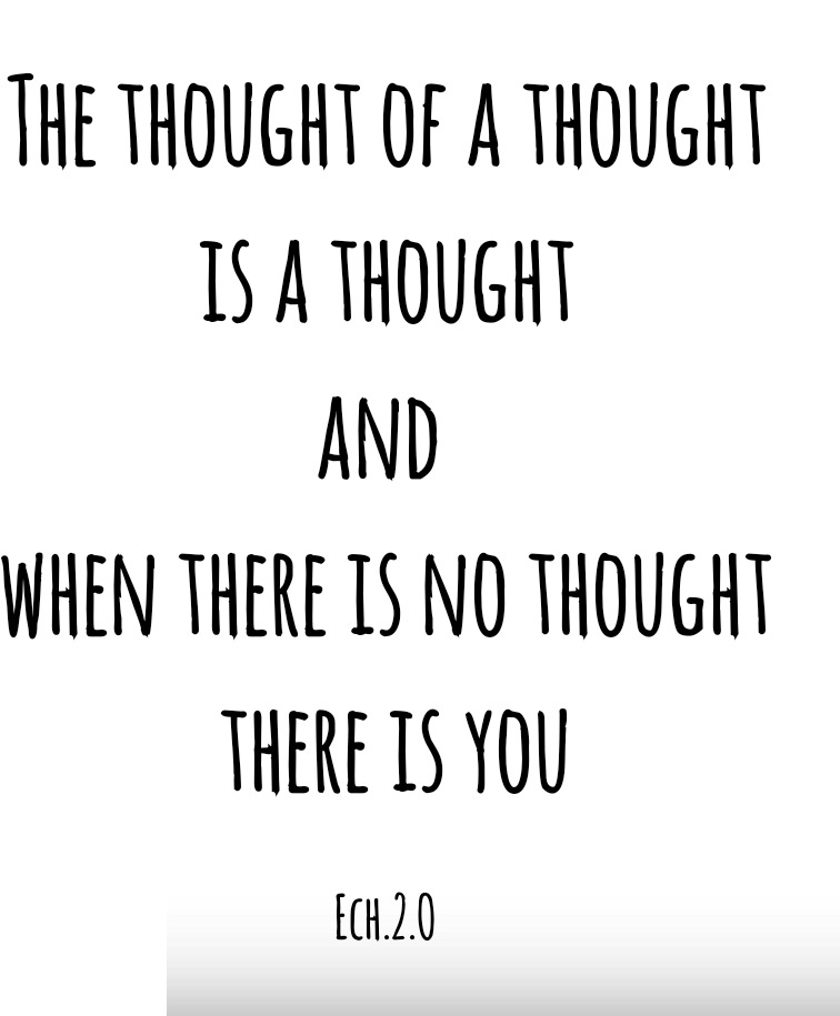 The thought of a thought is a thought, and when there is no thought there is you — Ech.2.O
